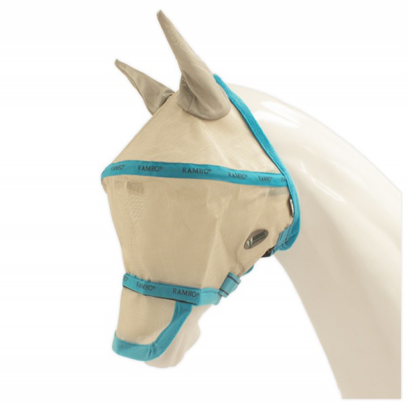 Horseware Fliegenmaske Rambo Vamoose Nüsternschutz Fliegenschutz UV mit Ohren 